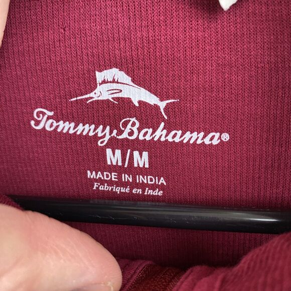 Tommy Bahama sweater Mens m red long sleeve 1/4 zip NWT MSRP $118 - Picture 4 of 10